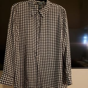 Lauren Ralph Lauren Black & White Blouse Size 2x
